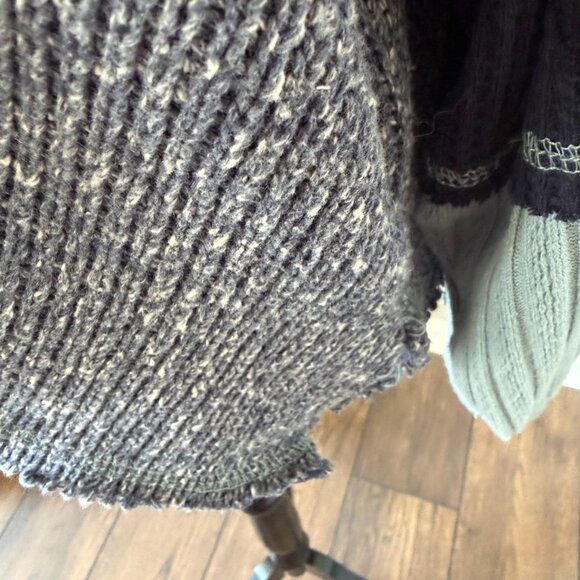 POL Blue Oversized Blocked Patch Floral Long Sleeve Sweater Small - Picture 10 of 12